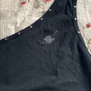Harley Davidson studded one shoulder top